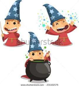 stock-vector-wizard-magician-child-vector-illustration-cartoon-231102175